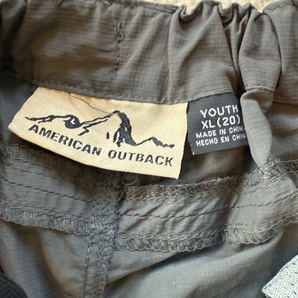American Outback Convertible Pants Shorts Youth XL 20 new with tags - Picture 6 of 8